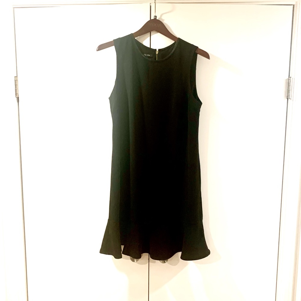 Ivy + Blu black sheath with flounce hem; size 14; new with tags